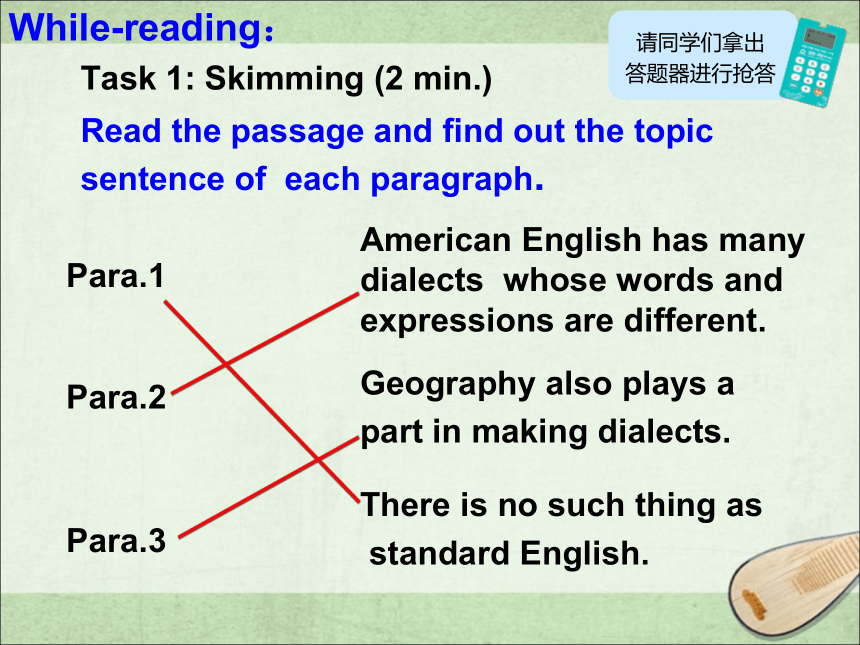 人教版（新课程标准）必修1 Unit 2 English around the world Using Language Reading名师课件（16张ppt）