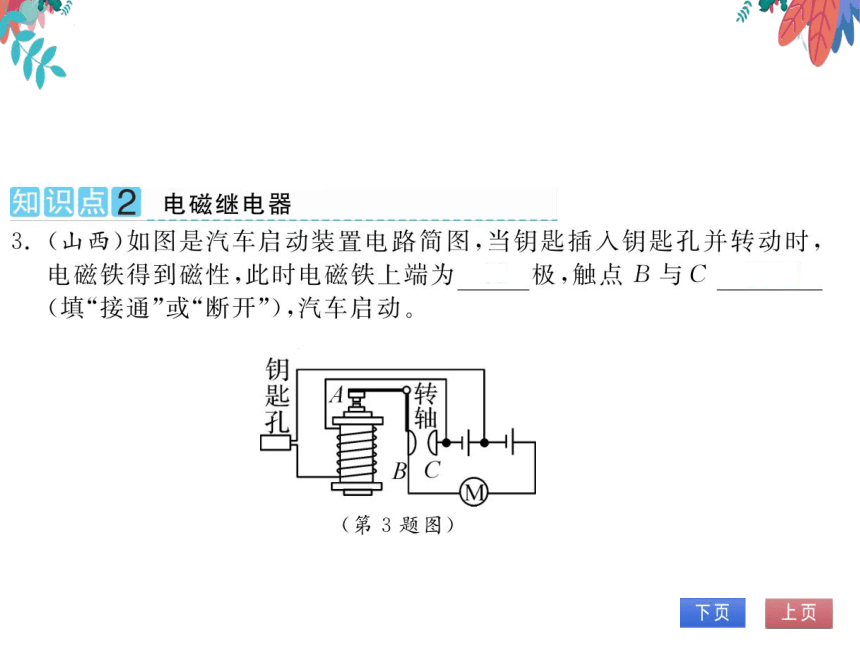 【北师大版】物理九年级全册 14.4 电磁铁及其应用  习题课件