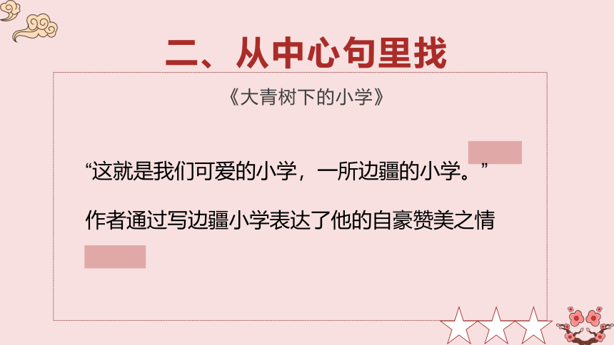 部编版语文四年级下册阅读理解——概括中心  课件 (共13张PPT)