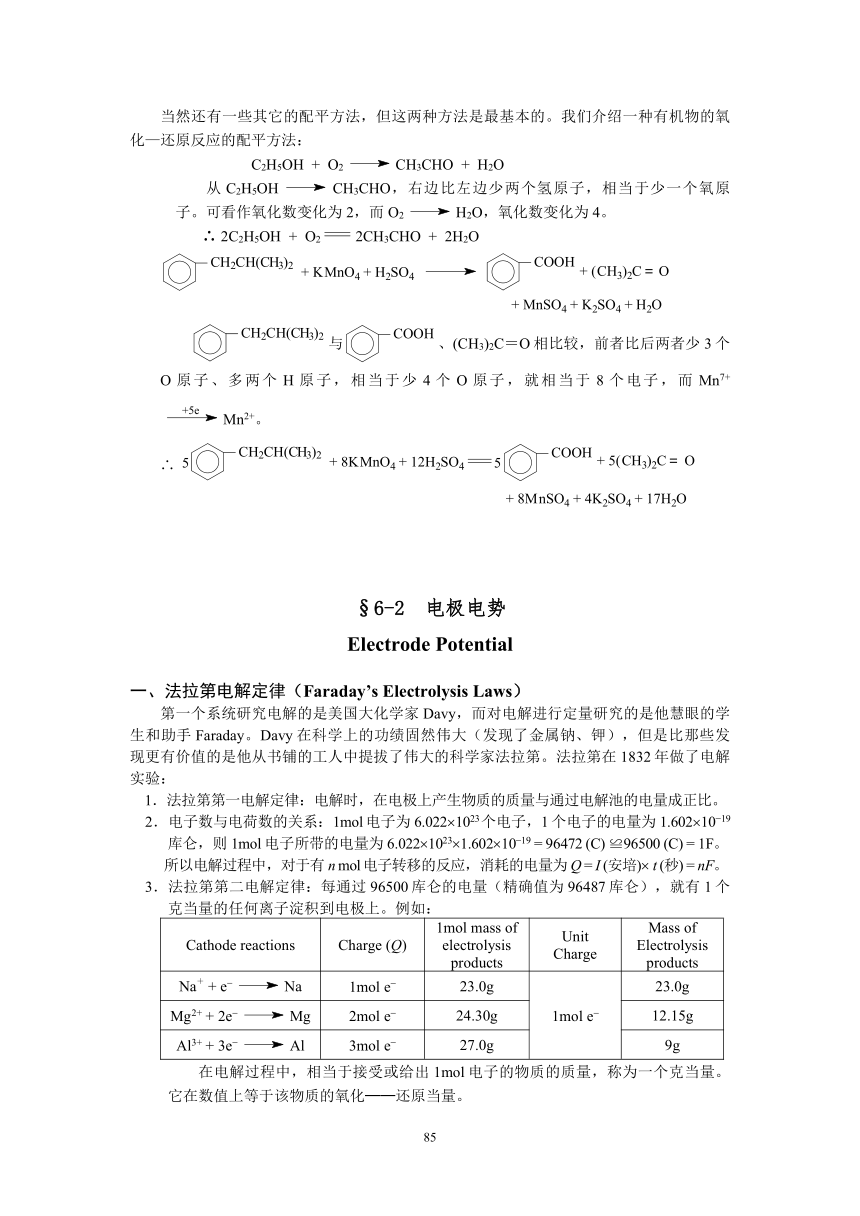 无机化学竞赛讲义 chapter6  氧化─还原反应和电化学