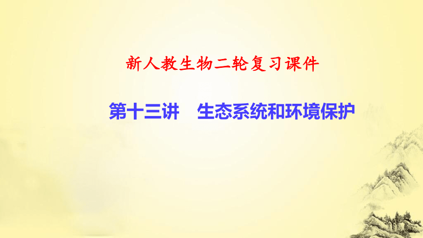 新人教生物二轮复习课件13 生态系统和环境保护(课件共54张PPT)