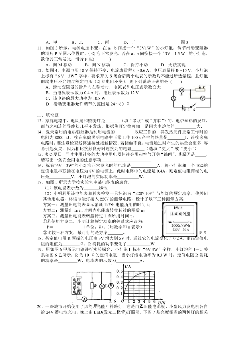 第15 章  电功和电热  单元检测卷     2021-2022学年苏科版物理九年级下册