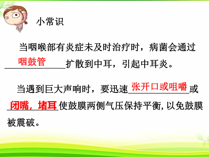 2020--2021学年人教版七年级下册4.6.1 人体对外界环境的感知------听觉 课件（34张PPT）