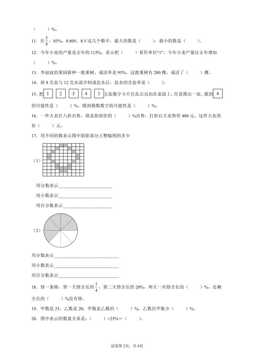 北师大版数学六年级上册第四单元《百分数》单元测试卷（B卷含答案）