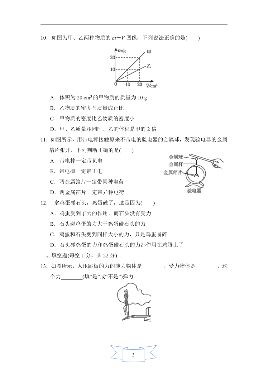 苏科版物理八年级下册期中达标检测卷（含答案）