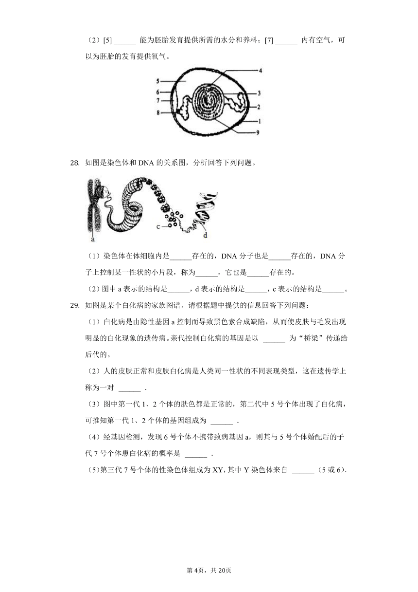 2020-2021学年四川省泸州十中八年级（下）期中生物试卷（word版 含解析）