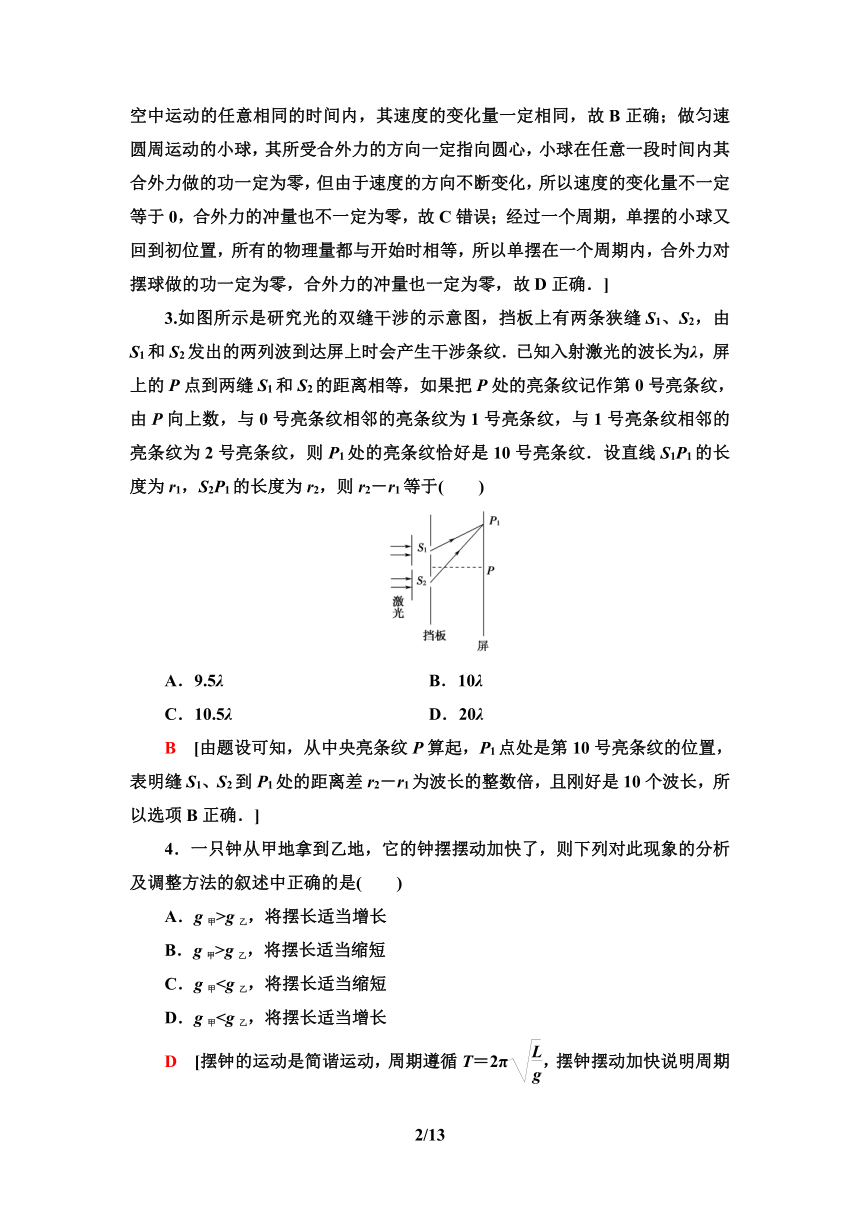 鲁教版（2019） 高中物理 选择性必修第一册 模块综合检测 word版含解析