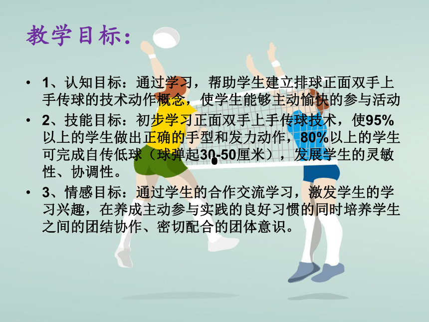 人教版七年级体育 5.2正面双手头上传球 说课  课件 (16张PPT)