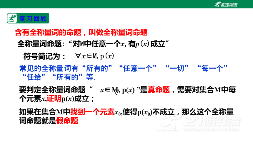 第一章集合与常用逻辑  1.5.2全称量词命题与存在量词命题的否定  课件(共21张PPT)