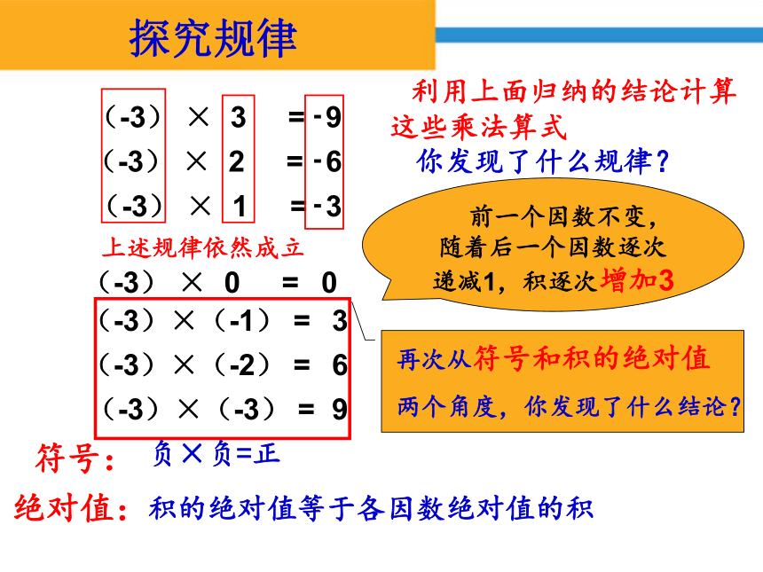 人教版七年级数学上册1.4.1有理数的乘法-课件(共18张PPT)