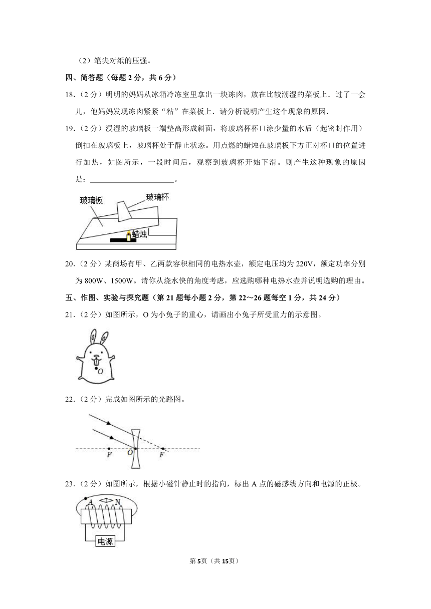 2023年吉林省吉林市中考物理一模试题（含解析）