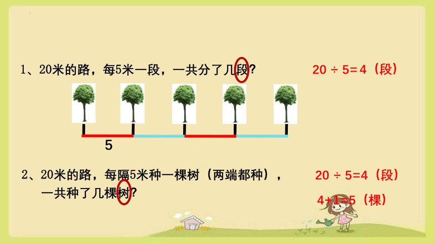 人教版五年级数学上册植树问题课件(共18张PPT)