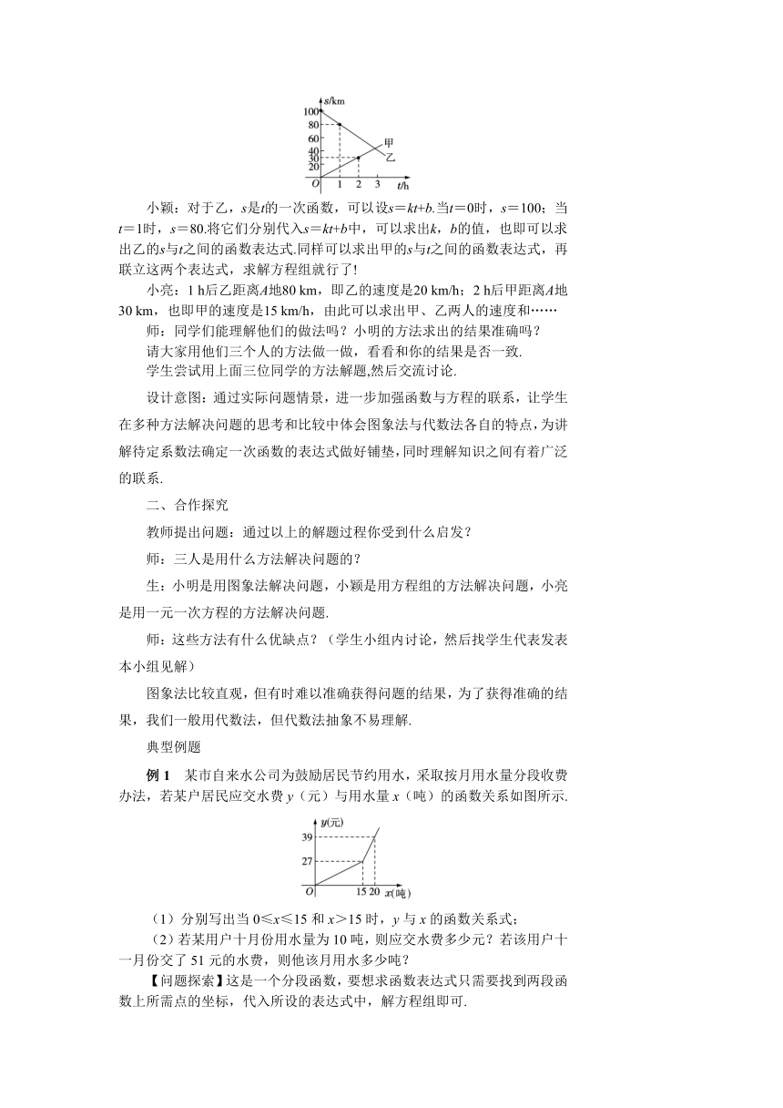 北师大版八年级数学上册 5.7用二元一次方程组确定一次函数表达式  教案
