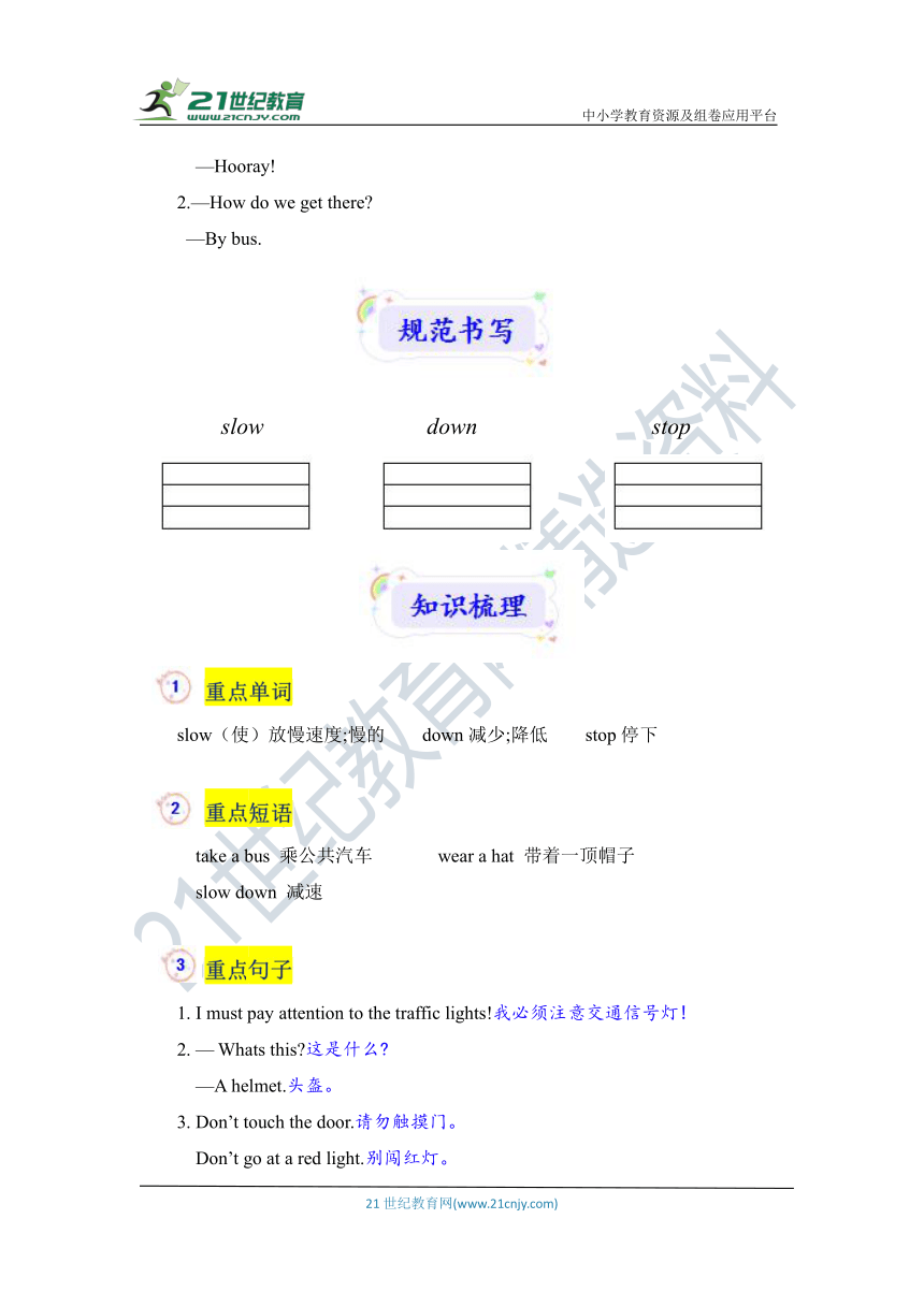 人教PEP英语六年级上册预习讲解 Unit 2 Ways to go to school B （含答案）