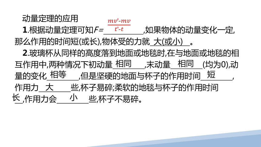 1.2 动量定理新教材人教版选择性必修第一册  课件 (共19张PPT)