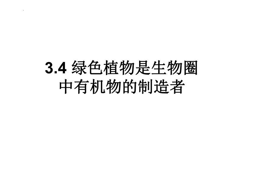 人教版生物七年级上册 3.4 绿色植物是生物圈中有机物的制造者  课件2022--2023学年  (共20张PPT)