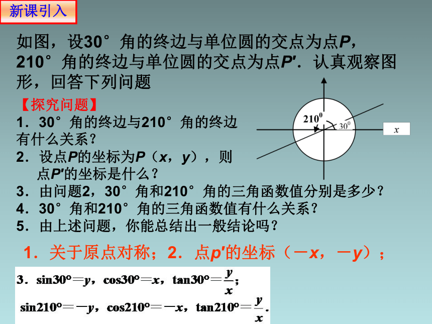 人教版高中数学新教材必修第一册课件：5.3 三角函数的诱导公式(共19张PPT)