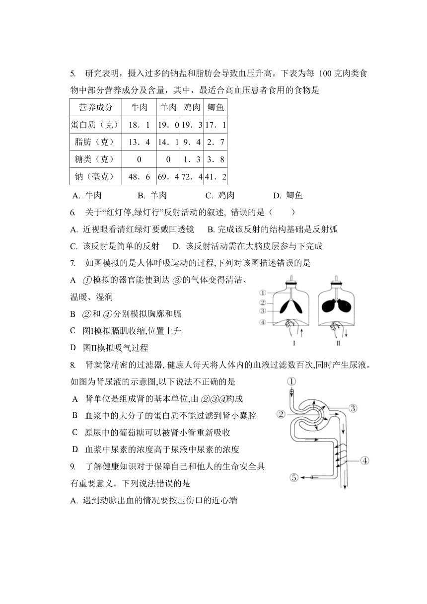 四川省宜宾市2022-2023学年八年级下学期期中考试生物试题（word版 无答案）