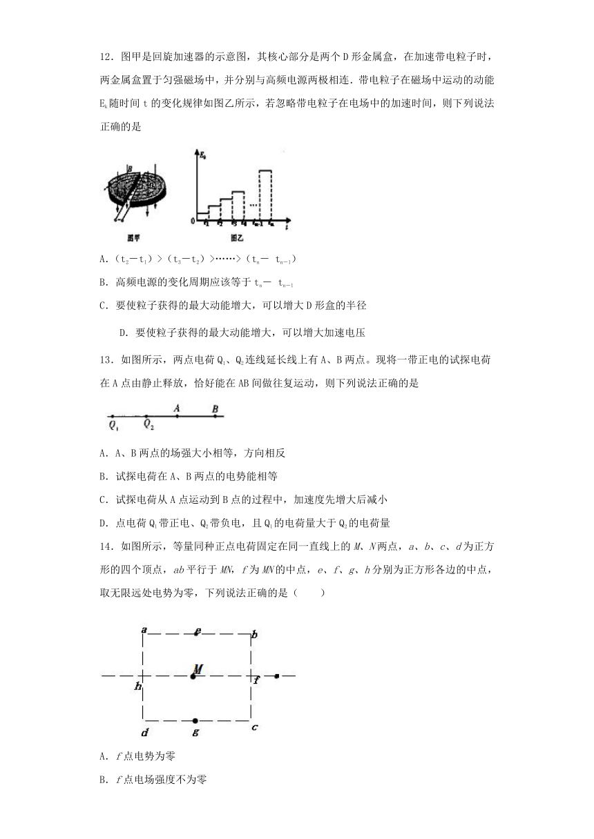 人教版高二物理选修3-1第一章《静电场》测试题