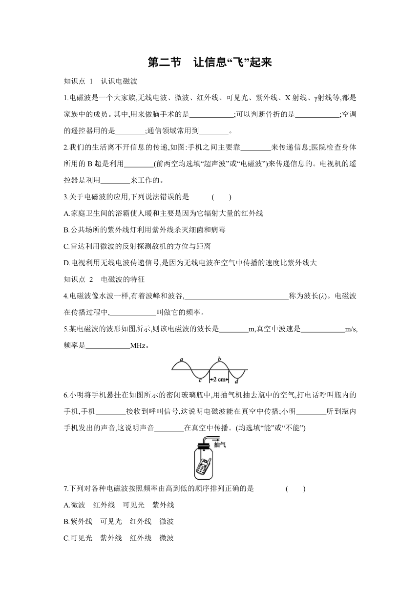 沪科版物理九年级全一册同步练习：19.2　让信息“飞”起来（Word 含答案）