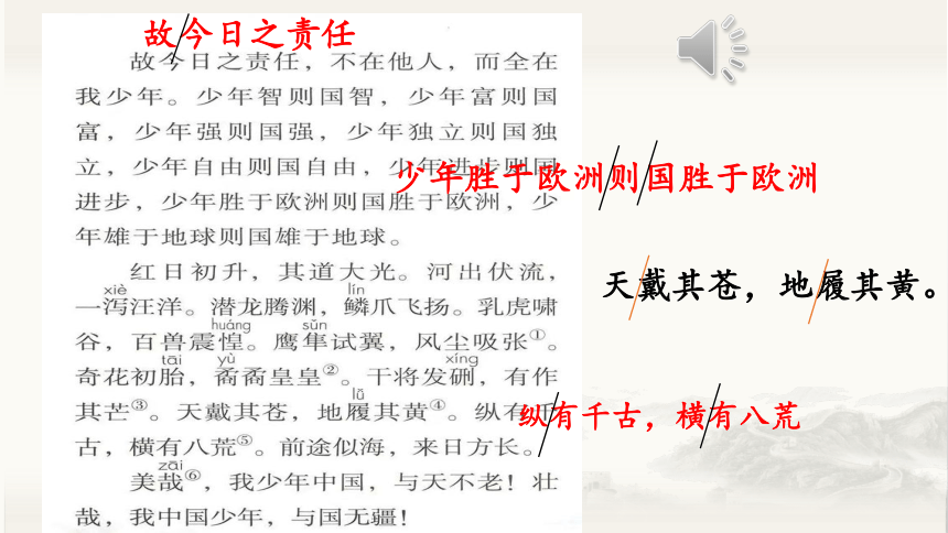 13 少年中国说（节选）课件(共2个课时，共23张PPT)