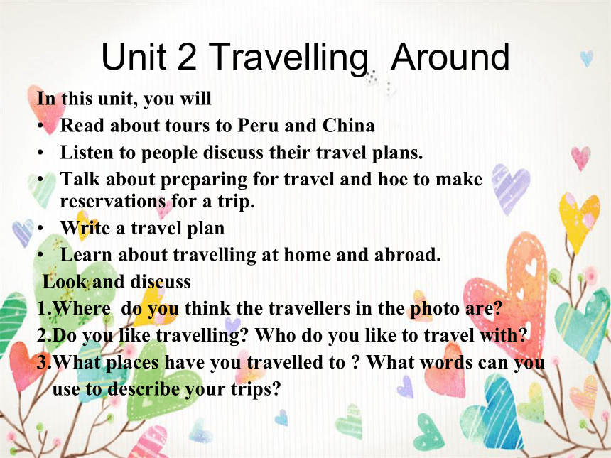 人教版必修第一册 Unit 2 Travelling  Around section A listening and speaking课件（19张PPT）