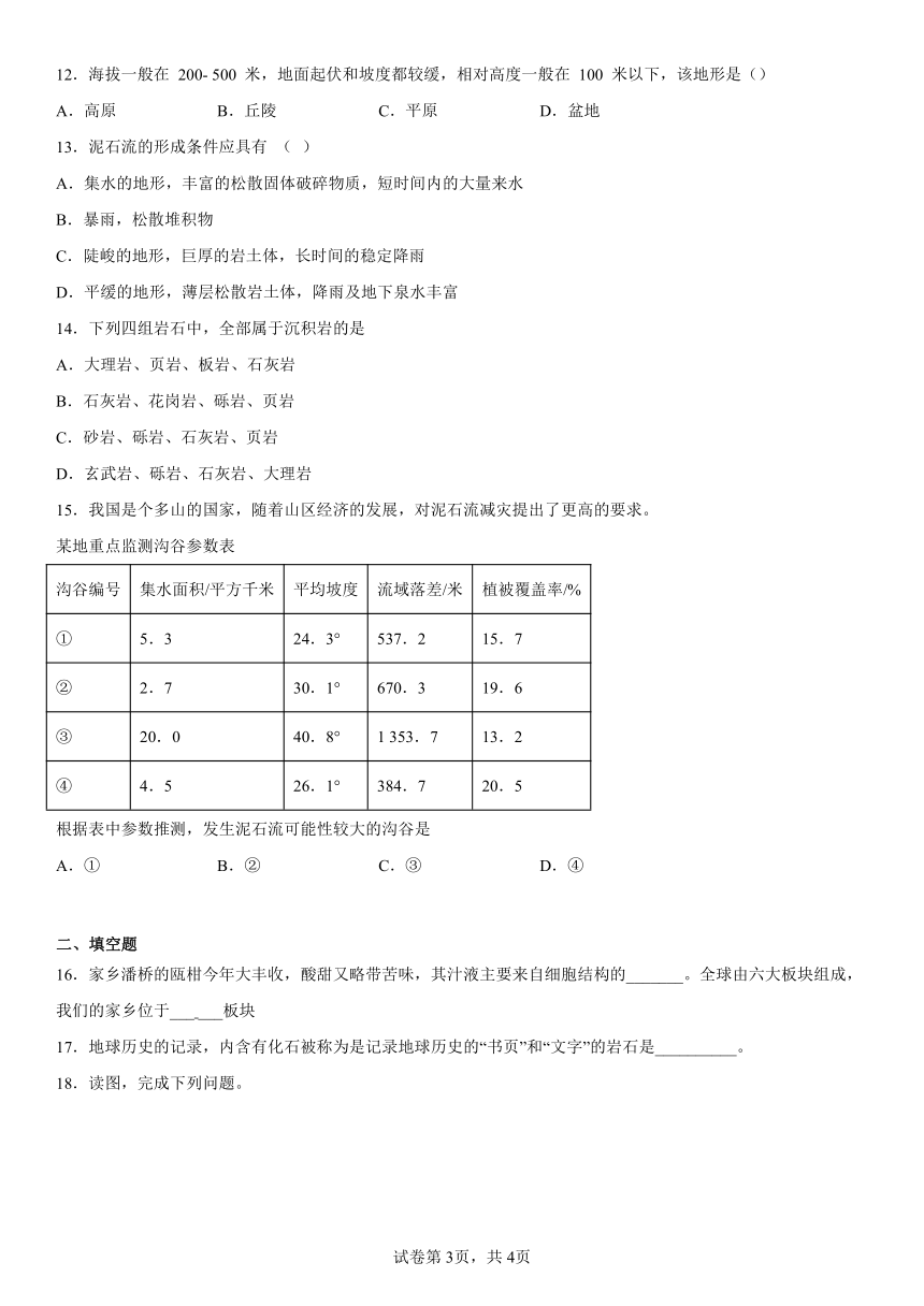 6.3千姿百态的地形（含答案）