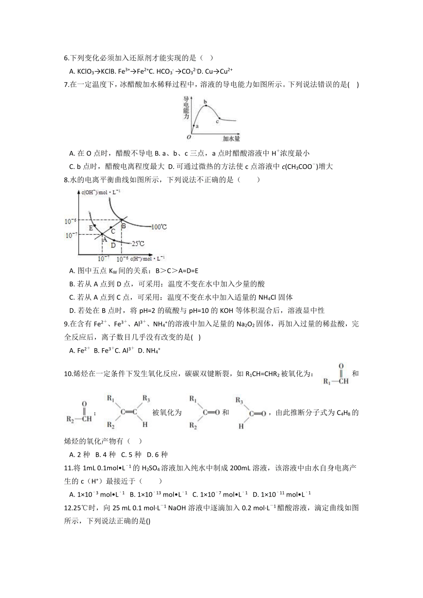 云南省普洱市景东一高2020-2021学年高二下学期期末质量检测化学试题 Word版含答案