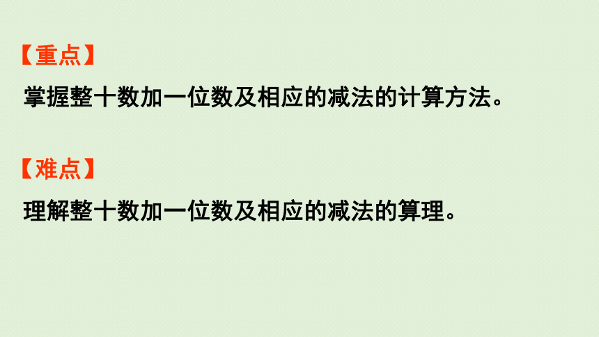 人教版一年级数学下册 4 100以内数的认识 第7课时  整十数加一位数及相应的减法 课件(共24张PPT)