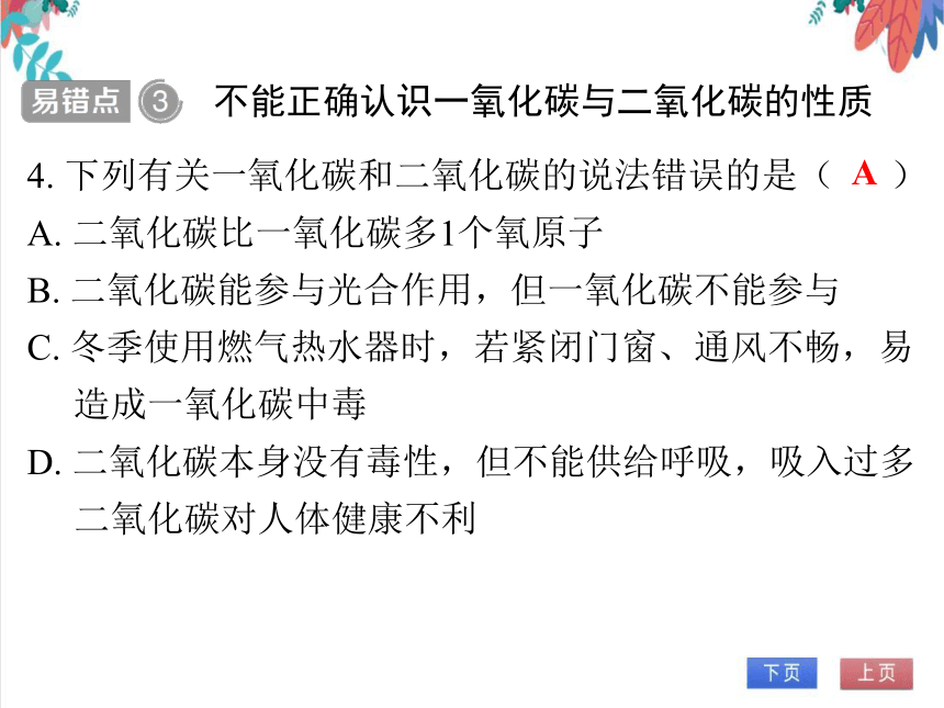 【人教版】化学九年级全一册 第六单元小结--《碳和碳的氧化物》习题课件