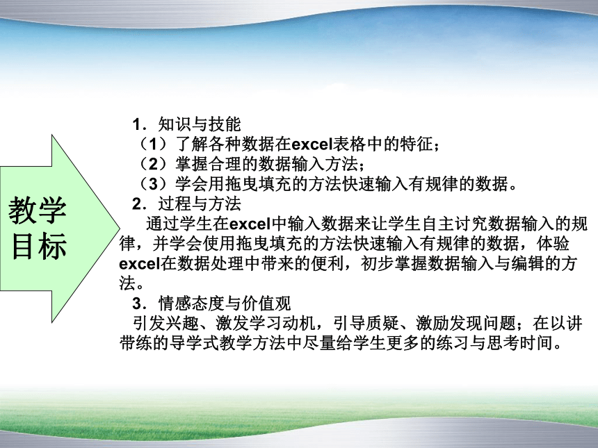 沪科版八上信息技术 2.1输入数据 说课课件（21ppt）