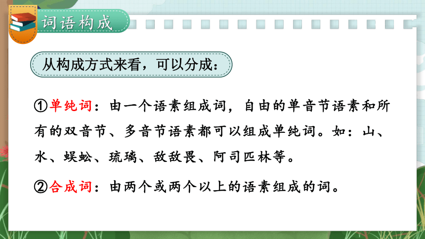 部编版语文六年级上册期末趣味复习：1-4 词语：我是小小分析师课件（25张PPT)