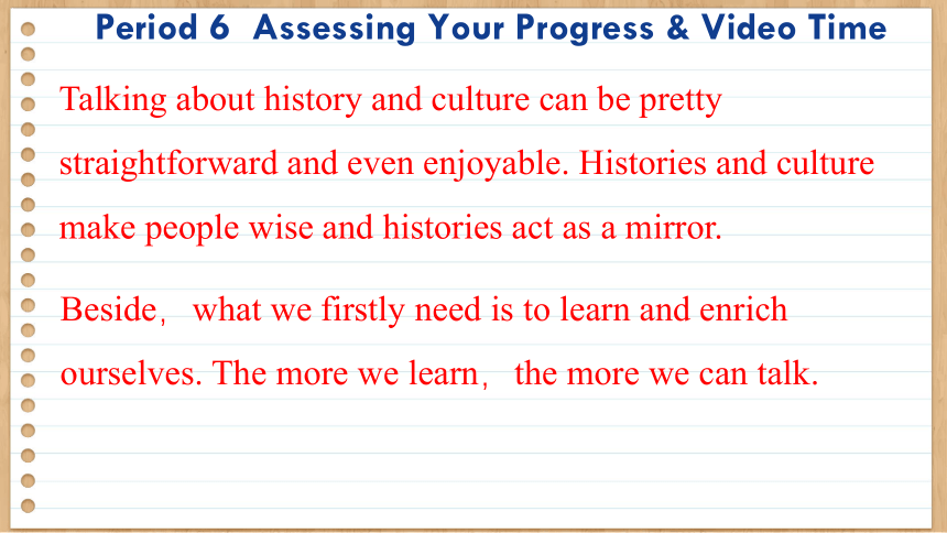 人教版（2019）必修 第二册Unit 1 Cultural Heritage  Assessing Your Progress & Video Time课件(共41张PPT)