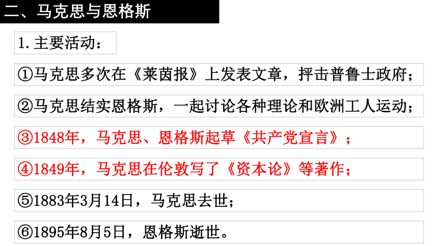 第21课 马克思主义的诞生和国际共产主义运动的兴起 课件