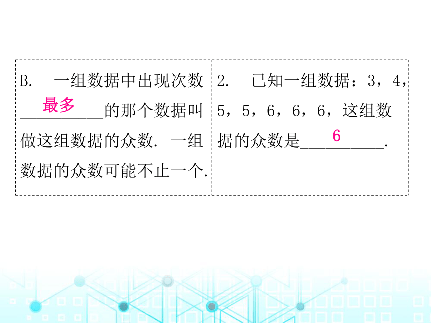 北师大版数学八年级上册6.2  中位数与众数习题课件（33张）