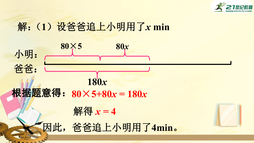 5.6 应用一元一次方程——追赶小明 课件（共22张PPT）