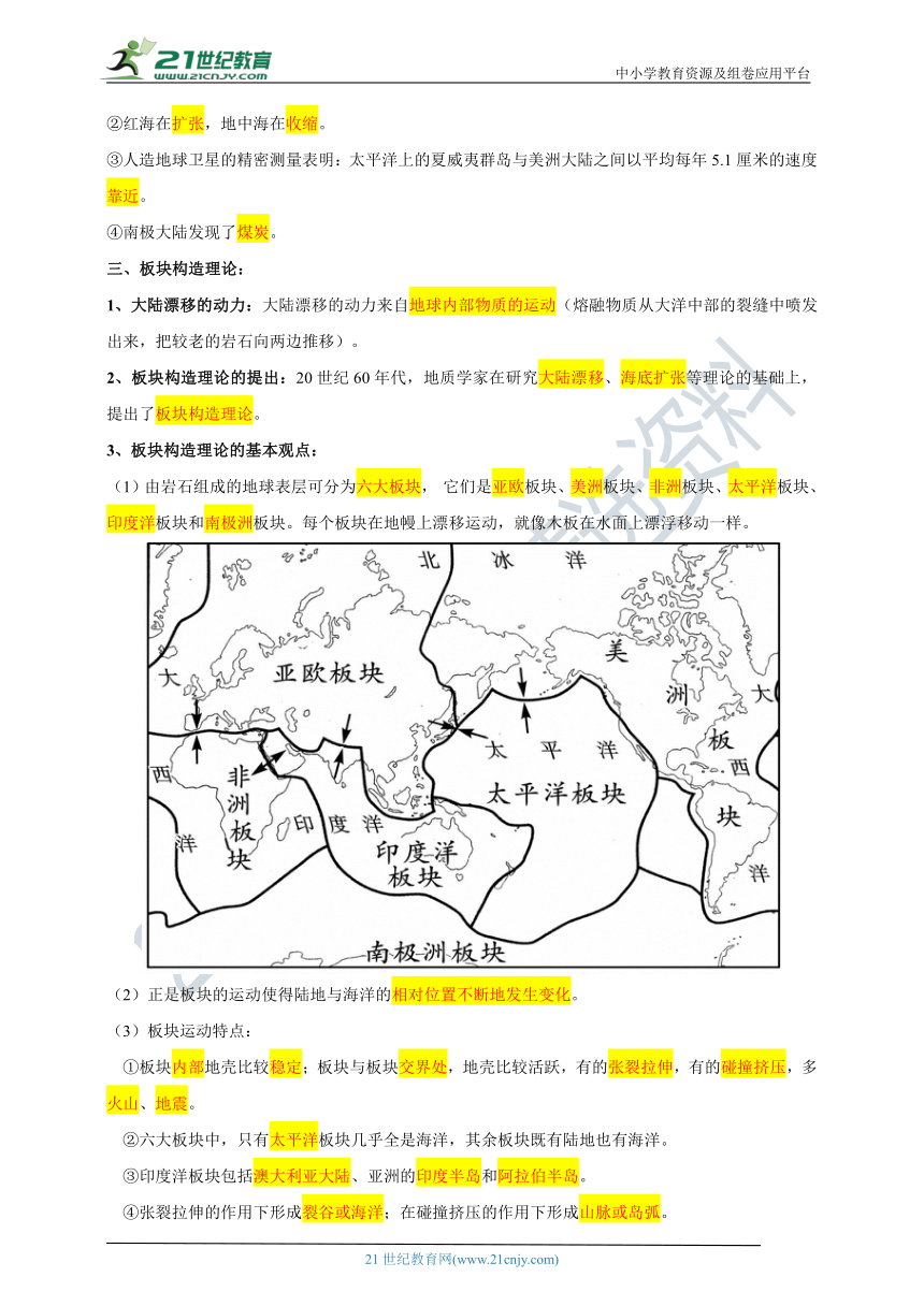 1.3  海陆变迁【2022-2023中图版八上地理读记宝典】