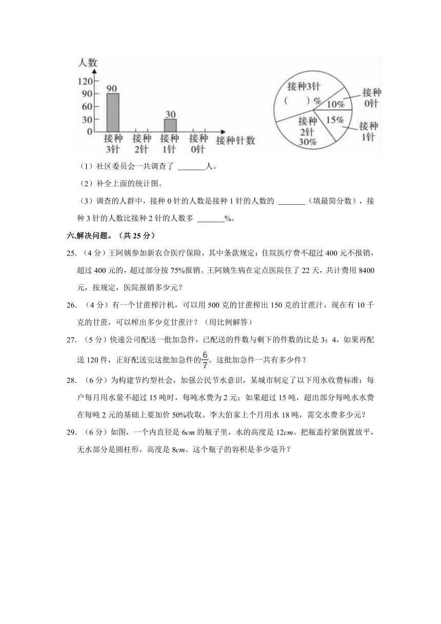 2022年陕西省渭南市富平县小升初数学试卷（含答案）