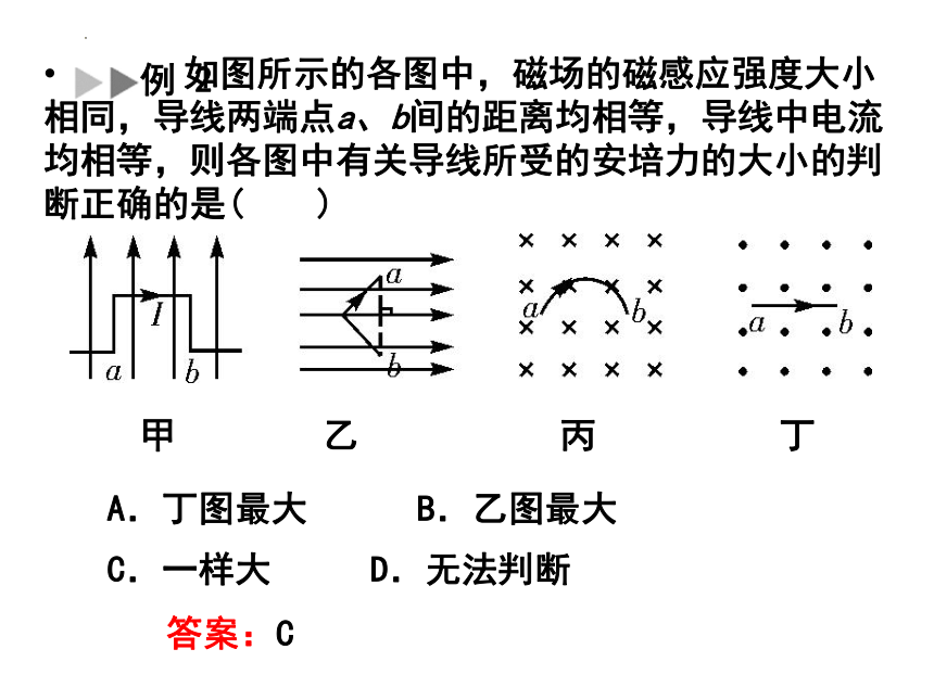 1.1磁场对通电导线的作用力+课件-2022-2023学年高二下学期物理人教版（2019）选择性必修第二册(共20张PPT)