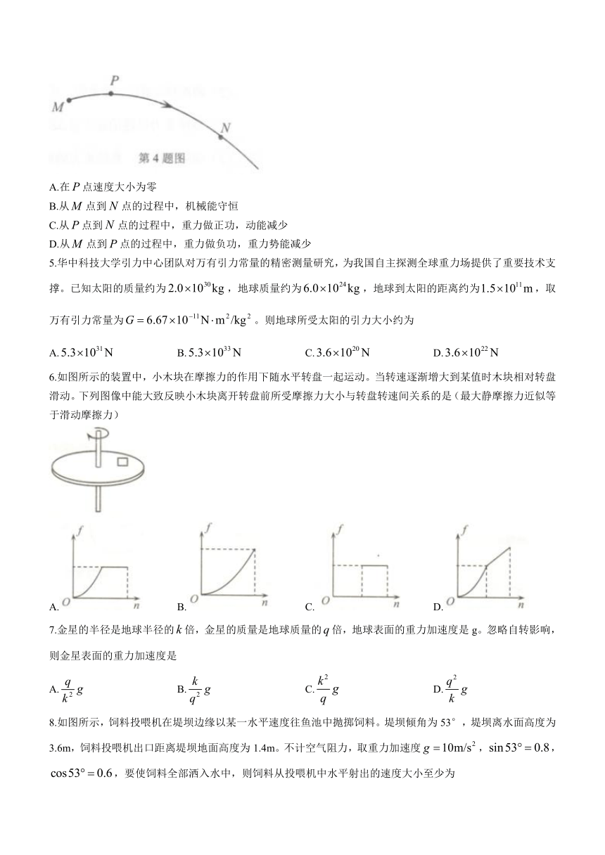 重庆市部分区2022-2023学年高一下学期期末联考物理试题（含答案）