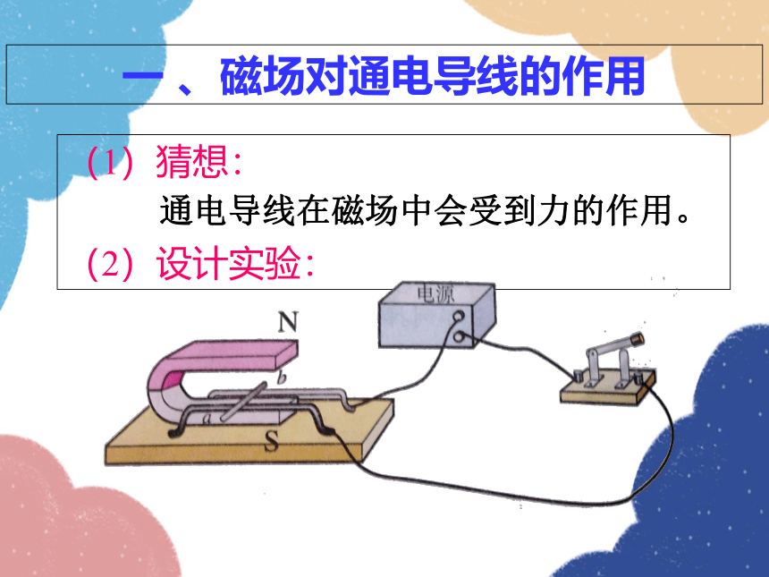 北师大版物理九年级全一册第十四章 磁现象五、磁场对同电导线的作用力课件(共16张PPT)