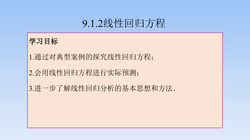 苏教版（2019）高中数学选择性必修第二册课件 9.1.2线性回归方程 课件（共21张PPT）