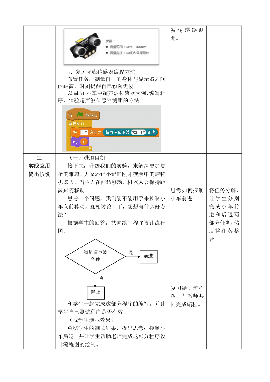 大连理工版六年级下册信息技术 10.进退自如的小车 教案