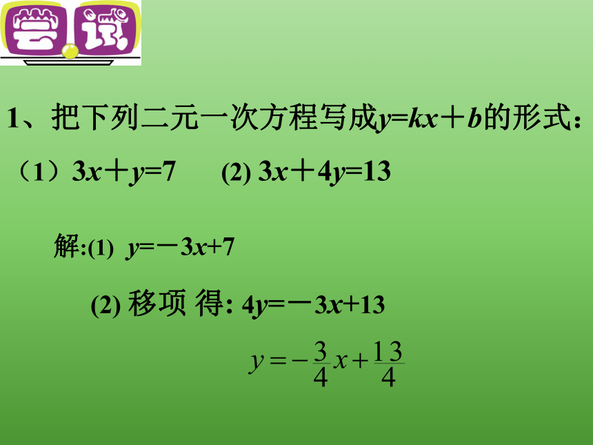 苏科版八年级数学上册 6.5 一次函数与二元一次方程课件（20张）