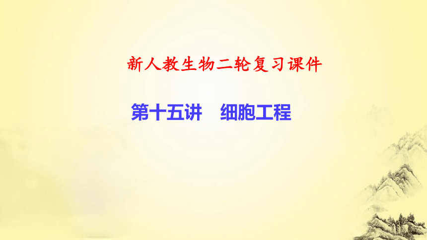 新人教生物二轮复习课件15 细胞工程(课件共62张PPT)