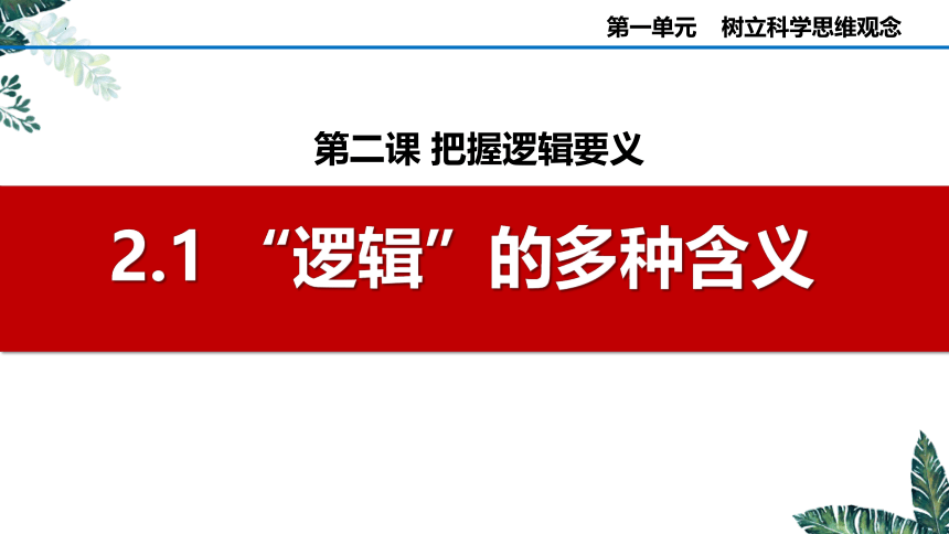 2.1 “逻辑”的多种含义  课件（共24张ppt）