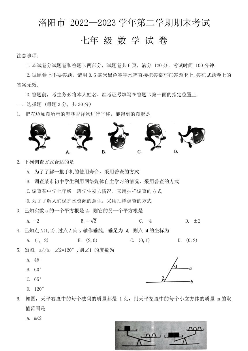 河南省洛阳市2022-2023学年七年级下学期7月期末数学试题（含答案）