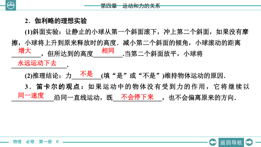 人教版高一物理 必修1 第四章 牛顿运动定律 4.1 牛顿第一定律(共20张PPT)