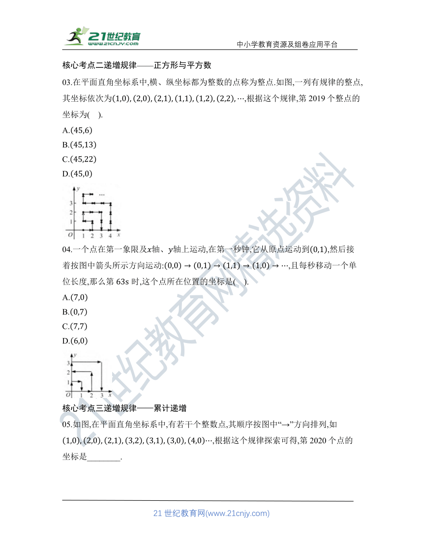 第七章 专题十五 坐标规律探究(1)——点的排列   核心考点训练（含答案）