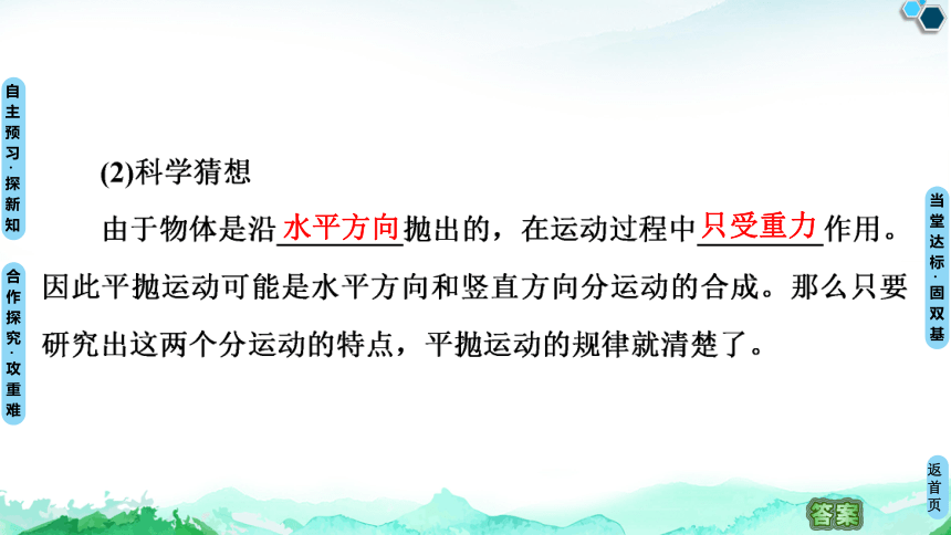 人教版（2019）高中物理 必修第二册 5.3 实验：探究平抛运动的特点课件